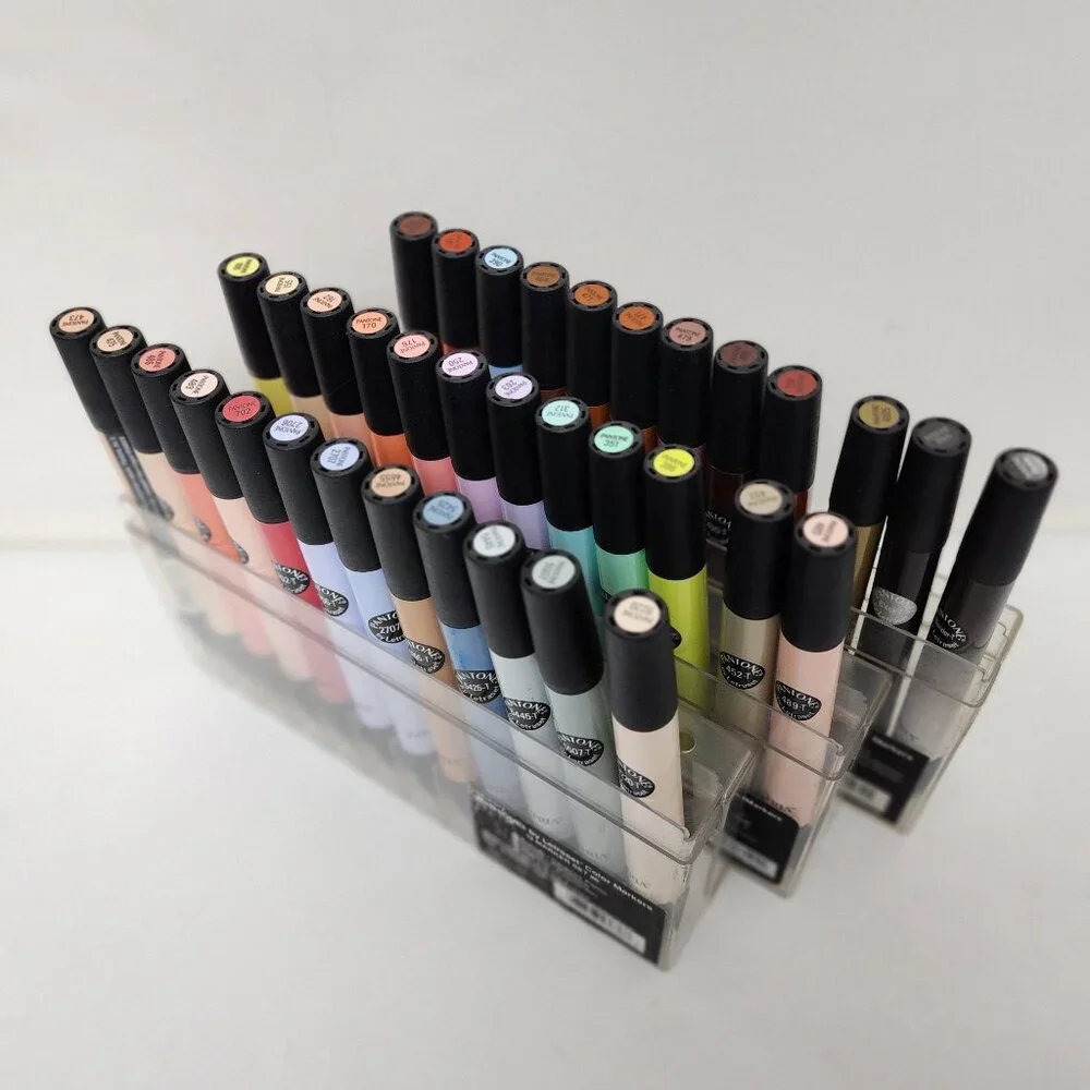 PANATONE TRIA by Letraset Art Color Markers 3 Tip w/Case EXCELLENT Tested D/C